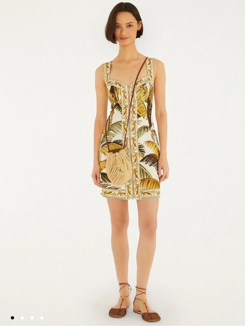 Farm Rio: Off-White Trancoso Buttoned Mini
Dress